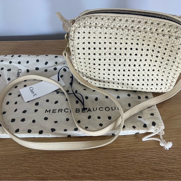 Clare V Cream Textured Crossbody Bag - Picture 3 of 6